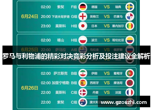 罗马与利物浦的精彩对决竞彩分析及投注建议全解析